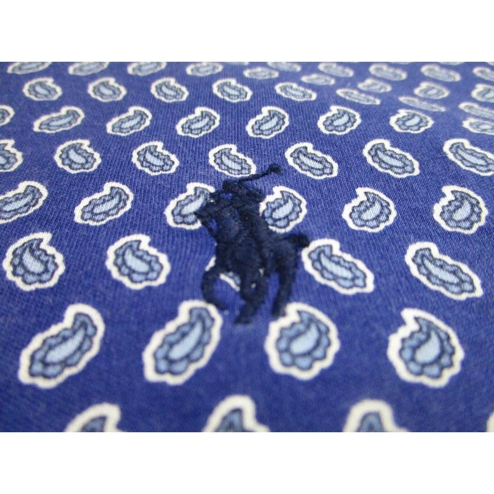 Polo‎ Ralph Lauren Shirt Mens Size XL TG Blue Geometric Classic Fit Cotton Golf